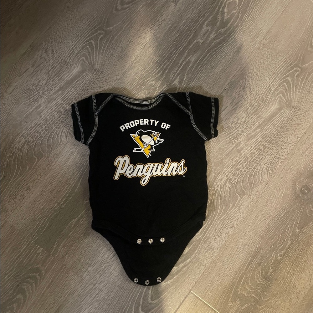 NHL Penguins Black Infant Bodysuit